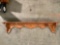 Large vintage wood wall mounting shelf w/ coat/ hat hooks, shows wear/wood damage, sold as is.