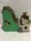 Pair of cute handmade wooden bird houses tallest one is 12 inches tall