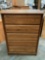 Wood 5 drawer dresser, approximately 32 x 18 x 45 in.