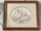 Framed vintage pig print, hand signed /numbered by Charmichael, 332/340, approx 23 x 19 in.