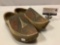 Vintage intricate hand carved Dutch wooden shoes / clogs from Holland, approx 11 x 4 x 4 in.