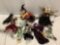 8 pc. lot of nice WITCH Flying Witches holiday decor figures, Witches of Penske w/ tag.
