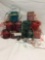 Lot of 11 used decorative lidded glass food storage containers