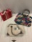 3 pc. lot of ladies bags: purse w/ tag, hard case, floral handbag, approx. 18 x 19 in.