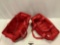 2 pc. lot of of Thirty - One red collapsible tote bags, approx 10 x 22 x 13 in.