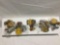 Set of nib metal and composite mini sunflower emoji style decorative items
