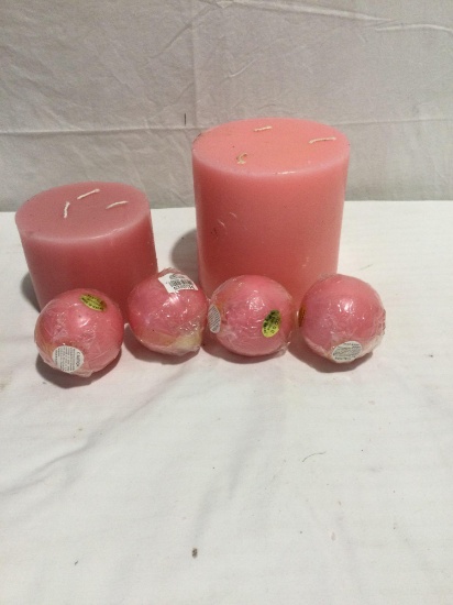 Lot of 6 unused rose scented candles