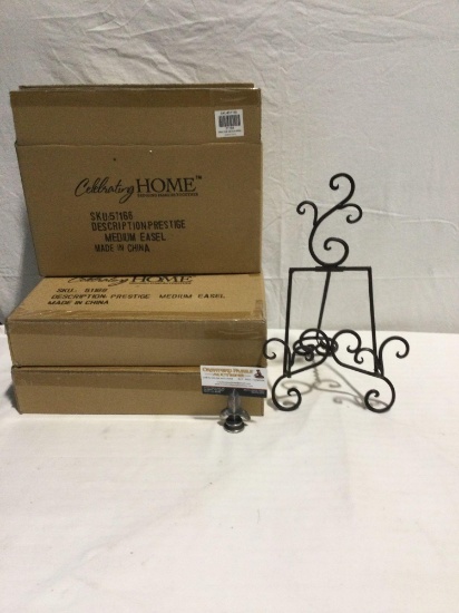 3x new in box metal easels 13 inches tall