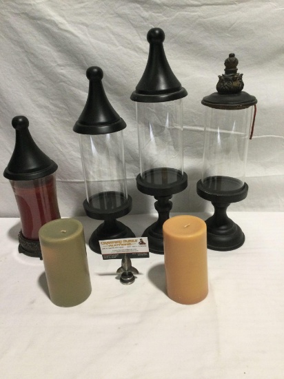 4 x candle display holders w/ three scented candles
