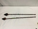 Pair of 27 inch Long decorative spears with glass or stone arrow heads