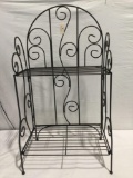 Small rod iron collapsable bakers or display rack 33 x 18 inches like new