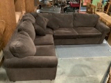 2 pc. sectional La-Z-Boy - England hide-a-bed couch, brown, good condition, bed appears unused