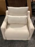 Improvements modern upholstered arm chair with storage under seat, approx 31 x 27 I 30 in.