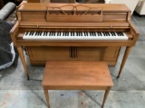 Wurlitzer piano with bench , approx 57 x 24 x 37 in.