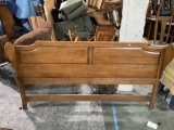 Vintage wood king size bed headboard, approx 81 x 43 in.
