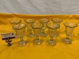 8 pc. lot of vintage sundae glasses, approx 4 x 6 in.