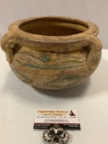 Vintage Handmade Stoneware planter pot, approximately 10 x 6 in.
