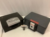2 pc. lot of fire safes: Sentry Safe/ First Alert, no keys, sold as is.