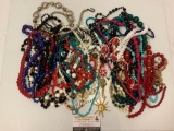 Large lot of estate jewelry necklaces.