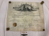 Normal College / City of New York degree paperwork, June 22nd 1904, with signatures, approx 20 x 23