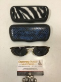 3 pc. lot of 2 glasses cases and sunglasses.
