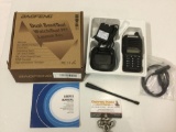 BAOFENG dual band dual watch PTT launch key transceiver with box accessories and manual. Sold as is.