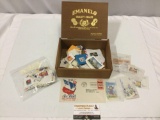 Emanelo Cigar box w/ stamp collection, see pics.