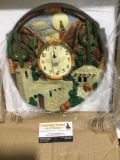 New in box south western themed 3 d wall clock