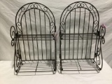 Pair of metal baker rack style collapsible display shelf?s 13 x 23 comes w/ screw for hanging