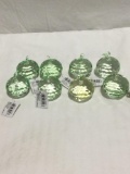 8x cut glass / crystal apple paper weights . Some with just stems some with stem and leaves