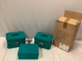 Box of JM Jewel Kit Tower green bags w/ bonus storage box, unused.