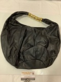 Mark ladies handbag purse w/ metal handle beads, approx 16 x 18 in.