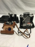 Vintage Argus 35mm , Polaroid 101 land camera and pair of Jason binoculars