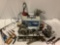 Huge lot of vintage and modern electric shop tools, saws, shears, balance, tile cutting machine used