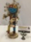 Handmade vintage Native American Kachina doll, signed by artist, approx 5 x 11 x 4 in.