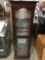 Jasper Cabinet lighted wood display cabinet w/ glass shelves, tested/working, approx 24 x 14 x 73 in