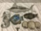 5 pc. sea creature shaped metal / ceramic snack serving bowls: Bliss Alaska handmade fish, Tommy