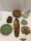 7 pc. lot of Native American / South American/ African style art pieces: St. Helens Ash sculpture,