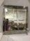 Large Le Barge decorative framed modern wall mirror, approx 42 x 38.5 in.