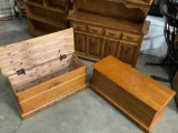 Pair of cedar lined trunks, w/ locks & keys that need repair, sold as is, see pics. Approx 40 x 16 x