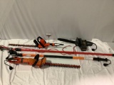 5 pc. lot of lawn tools / tree trimmers: Black and Decker type 3 Trimmer, Remington extension,