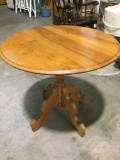 Vintage wood small round table, approximately 30 x 28 in.