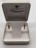 Pair of 14k gold and Diamond earrings w/ original presentation box