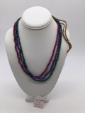 Very pretty Ruby, sapphire, and emerald beaded necklace hand made from India , 298 CT?s