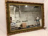 Large vintage wood frame mirror, approx 42 x 30 in.