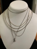 Selection of 6 Sterling Silver necklaces. See pics.