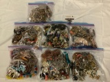 Huge lot of Seven large bags of costume jewelry, see pics.