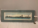 View of Boston from Cambridge by Robert Kennedy numbered watercolor art print, 171/500, framed, 1975