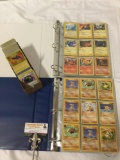 Lg. lot of Pokemon gaming cards : box / 2 binders. See pics.