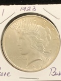 Peace Dollar 1923 BU coin.